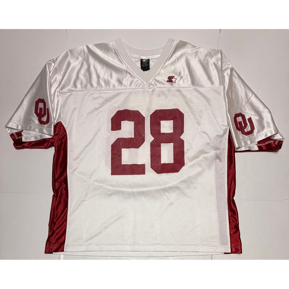 Starter Oklahoma Sooners Jersey Mens 3XL White Crimson Football 28 Vintage OU